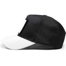 BlackBörk V1 Trucker Kurt -5sb Kod Logolu Unisex Beyaz Siperli-Siyah Şapka
