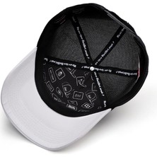 BlackBörk V1 Trucker 7 Numara - 7 Kod Logolu Unisex Beyaz Siperli-Siyah Şapka