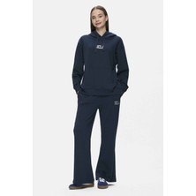 Ucla DAPHNE Lacivert İspanyol Paça Nakışlı Standard Fit Kadın Eşofman Altı