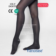 Varicease 7231 Comfort Ccl-2 - Orta Basınç 23-32 Mmhg - Diz Üstü Kapalı Burun Varis Çorabı - Siyah ve Ten Rengi Seçenekleri