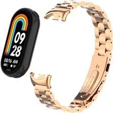 Kupa Xiaomi Mi Band 8 Mi Band 9 Akıllı Bileklik Ayarlanabilir Klipsli Paslanmaz Çelik Metal Bakla Kordon