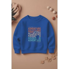 Myada Özel Tasarım Adventure Explorıng Baskılı Oversize Çocuk Sweatshirt 11134