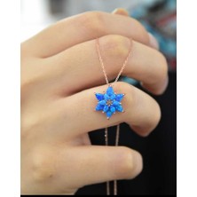 Canka Opal Taşlı Yaşam Çiçeği Gümüş Kolye
