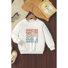 Myada Özel Tasarım Adventure Explorıng Baskılı Oversize Çocuk Sweatshirt 11134