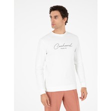 Cacharel Erkek Ekru Regular Fit Bisiklet Yaka Pamuklu Sweatshirt 50296883-VR019