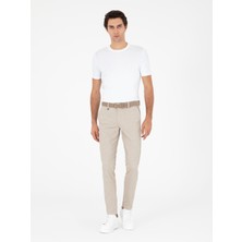 Cacharel Erkek Bej Slim Fit Pamuk Karışımlı Kanvas Pantolon 50292337-VR011
