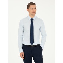 Cacharel Erkek Açık Mavi Slim Fit Pamuk Karışımlı Klasik Gömlek 50292265-VR003