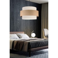 Art&Gift Bohem Trio Metal Kasalı Jüt Kumaş Salon Avize Üç Katlı Pasta Yatak Odası Sarkıt