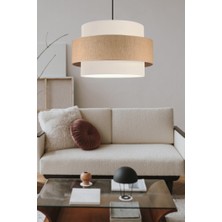 Art&Gift Bohem Trio Metal Kasalı Jüt Kumaş Salon Avize Üç Katlı Pasta Yatak Odası Sarkıt