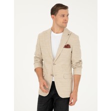 Cacharel Erkek Bej Slim Fit Yün Karışımlı Ceket 50290540-VR011