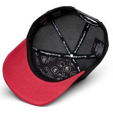 BlackBörk V1 Trucker Samuray - 10 Kod Logolu Unisex Kırmızı Siperli-Siyah Şapka