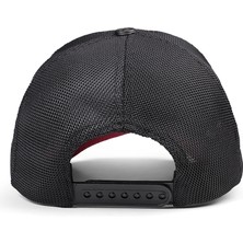 BlackBörk V1 Trucker Samuray - 10 Kod Logolu Unisex Kırmızı Siperli-Siyah Şapka