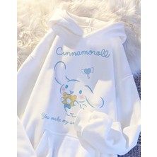 Populus Cinnamorol Sanrio Kawaii Unisex Beyaz Sweatshirt