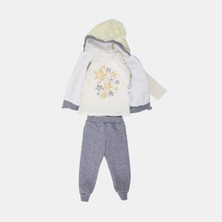Mimbo Kids Yıldız Desenli Yelekli  3'lü Kız Çocuk Eşofman Takımı