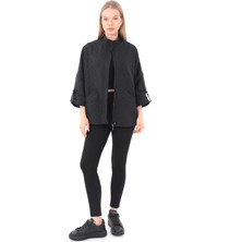 Kadın Cepli Oversize Fermuarlı Içi Astarlı Kapitone Mont