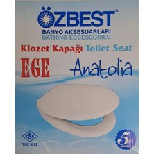 Özbest Ege Anatolia ( Akdeniz ) ( 36 x 43 cm ) Normal Kapanan Plastik Klozet Kapağı