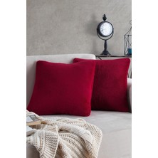 Znp Home Sofa | 2 Adet Kırmızı Renk Welsoft Kırlent Kılıfı Yastık Kılıfı 44X44 cm