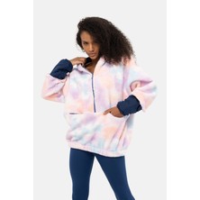 Mesfeno Oversize Peluş Welsoft Yarım Fermuarlı Kadın Sweatshirt