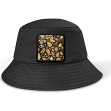 BlackBörk V1 Bucket Sonbahar - 1 Kod Logolu Unisex Bucket Siyah Şapka