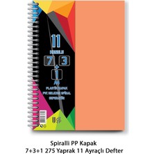 Spiralli Pp Kapak 7+3+1 275 Yaprak 11 Ayraçlı Defter