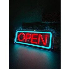 Neonite 'open' Işıklı Neon LED Dekoratif Duvar Yazısı Tabelası (32X12CM)