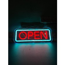 Neonite 'open' Işıklı Neon LED Dekoratif Duvar Yazısı Tabelası (32X12CM)