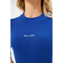 Baskılı Fitilli Kaşkorse Yarım Balıkçı Boğazlı Body Bluz