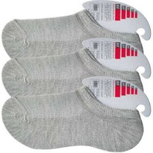 Gri Kadın Görünmez Çorap 3 Çift