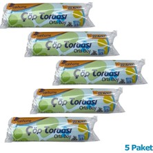 Ecoplast Mavi Orta Boy 55 x 60 cm 30 lt Çöp Torbası Poşeti 5'li Paket (Paket Içi 20 Poşet)