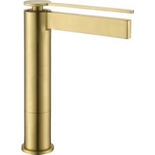 FJ-6022 Mat Fırçalanmış Altın Yüksek Lavabo Bataryası