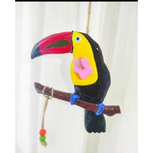 Yeşilce Duvar/kapı/bahçe Süsü -Tukan (Toucan) Kuşu