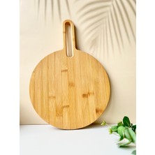 Mottogo Yuvarlak Bambu Kulplu Kesme Tahtası - 40X28 cm