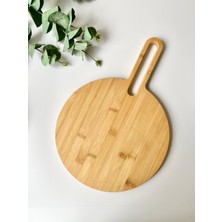 Mottogo Yuvarlak Bambu Kulplu Kesme Tahtası - 40X28 cm