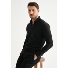 Flex Slim Fit Yumuşak Teri Emen Kolay Ütü Nefes Alan Erkek Gömlek