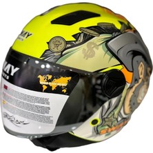 Sway Sw 765 Wanted Yellow Güneş Vizörlü Yarım Motosiklet Kaskı - Xl