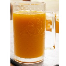 Roslina Cam Kupa Meyve Figürlü Kulplu Uzun Meşrubat Bardağı 375 ml