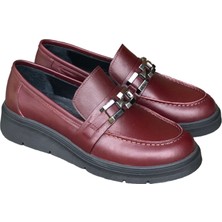 Degischic1 Bordo Deri Toka Loafer