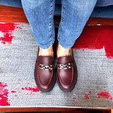 Degischic1 Bordo Deri Toka Loafer