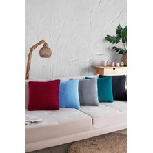 Znp Home Sofa | 2 Adet Kırmızı Renk Welsoft Kırlent Kılıfı Yastık Kılıfı 44X44 cm