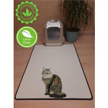 Serypet 75 x 100 cm 3XL Büyük Boy Kedi Tuvalet Önü Paspası Kedi Kumu Paspası Kedi Matı Beyaz