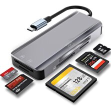 Apera MT89 5in1 USB 3.1 Type-C Otg Cf Kart Okuyucu Mac iPhone 15 16 ile Uyumlu Metal Kasa