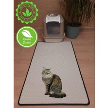 Serypet 60 x 100 cm 2XL Büyük Boy Kedi Tuvalet Önü Paspası Kedi Kumu Paspası Kedi Matı Beyaz