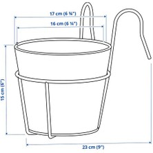 Ikea Vıtlök Çiçeklik Açık Gri-Mavi, 15 cm