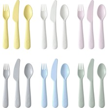 KALAS pastel tonlar çocuk çatal kaşık bıçak seti (18 li )