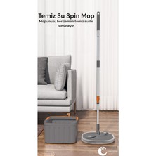 Tekno Trust Mop Temizlik Seti Temiz Kirli Su Ayrımı Mikrofiber Kare Başlık 1 Yedek Bez Hediye