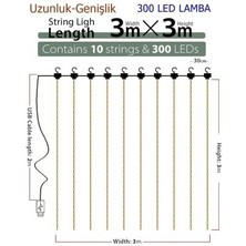 8 Fonksiyonlu Peri Perde LED Uzaktan Kumandalı Günışığı Perde Peri LED (3 mt x 3 Mt)