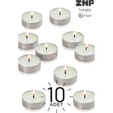 MaisonArt 10 Adet | Vanilya Kokulu Tealight Mum | 4 Saat Yanar | Dekoratif Mumluk Mumu