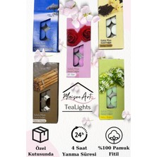 MaisonArt 10 Adet | Vanilya Kokulu Tealight Mum | 4 Saat Yanar | Dekoratif Mumluk Mumu