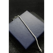 Su Yolu Zirkon Taşlı 925 Ayar Gümüş Kadın Bileklik