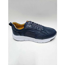 Luis Figo Hakiki Deri Büyük Numara (45-46...) Lacivert Casual Spor Bağcıklı Hafif Taban Erkek Ayakkabı C-844769LF